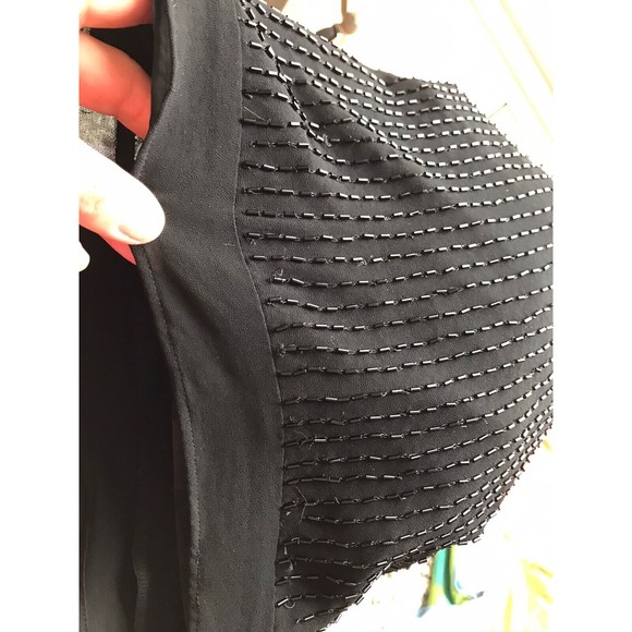 Ann Taylor Black Dropped Waist Cocktail Dress 10 Beads - Picture 11 of 11